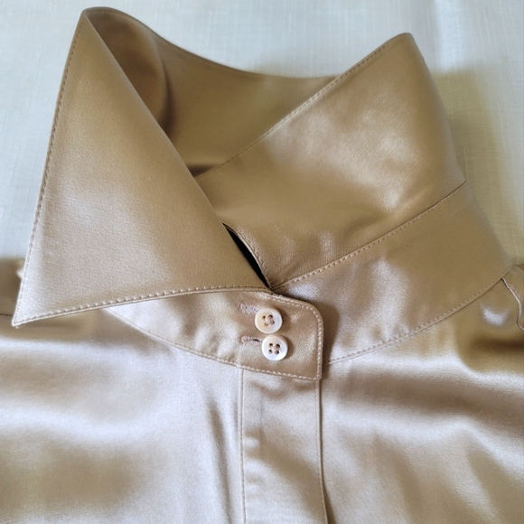 NWOT Vintage Ann Taylor Silk Blouse, Long Sleeve with French Cuff, Size 8 - Picture 5 of 15